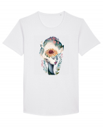 Flower Goddess Tricou mânecă scurtă guler larg Bărbat Skater