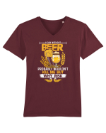 pt iubitorii de bere - A day without beer probably would not kill me Tricou mânecă scurtă guler V Bărbat Presenter