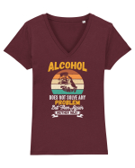 pt iubitorii de bere - Alcohol does not solve any problems Tricou mânecă scurtă guler V Damă Evoker