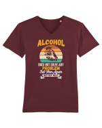 pt iubitorii de bere - Alcohol does not solve any problems Tricou mânecă scurtă guler V Bărbat Presenter