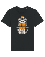 pt iubitorii de bere - Born to drink beer forced to work Tricou mânecă scurtă Unisex Rocker