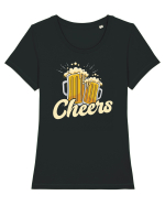 pt iubitorii de bere - Cheers Tricou mânecă scurtă guler larg fitted Damă Expresser