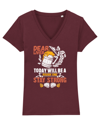 pt iubitorii de bere - Dear liver stay strong Burgundy