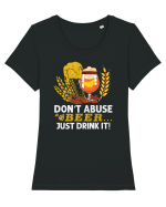 pt iubitorii de bere - Do not abuse beer Tricou mânecă scurtă guler larg fitted Damă Expresser