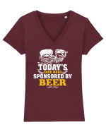 pt iubitorii de bere - Good mood sponsored by beer Tricou mânecă scurtă guler V Damă Evoker