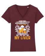 pt iubitorii de bere - I drink water just to shock my liver Tricou mânecă scurtă guler V Damă Evoker