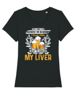 pt iubitorii de bere - I drink water just to shock my liver Tricou mânecă scurtă guler larg fitted Damă Expresser