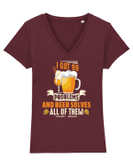 pt iubitorii de bere - I got 99 problems and beer solves all of them Tricou mânecă scurtă guler V Damă Evoker