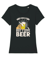 pt iubitorii de bere - I like science but I love beer Tricou mânecă scurtă guler larg fitted Damă Expresser