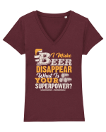pt iubitorii de bere - I make beer disappear Tricou mânecă scurtă guler V Damă Evoker