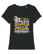 pt iubitorii de bere - I make beer disappear Tricou mânecă scurtă guler larg fitted Damă Expresser