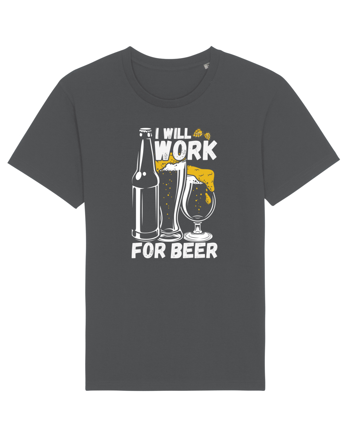 Tricou mânecă scurtă Unisex Rocker Anthracite