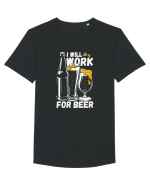 pt iubitorii de bere - I will work for beer Tricou mânecă scurtă guler larg Bărbat Skater