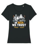 pt iubitorii de bere - In beer we trust Tricou mânecă scurtă guler larg fitted Damă Expresser
