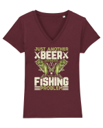 pt iubitorii de bere - Just another beer drinker with a fishing problem Tricou mânecă scurtă guler V Damă Evoker