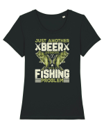 pt iubitorii de bere - Just another beer drinker with a fishing problem Tricou mânecă scurtă guler larg fitted Damă Expresser