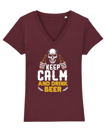 pt iubitorii de bere - Keep calm and drink beer Burgundy