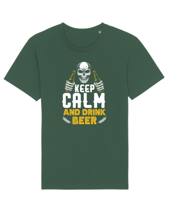 pt iubitorii de bere - Keep calm and drink beer Bottle Green