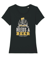 pt iubitorii de bere - This guy needs a beer Tricou mânecă scurtă guler larg fitted Damă Expresser