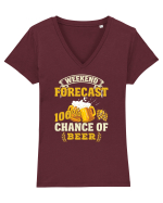 pt iubitorii de bere - Weekend forcast Tricou mânecă scurtă guler V Damă Evoker