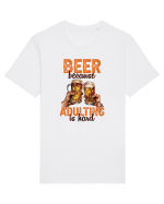 pt iubitorii de bere - Beer because adulting is hard Tricou mânecă scurtă Unisex Rocker