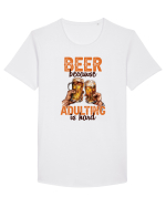 pt iubitorii de bere - Beer because adulting is hard Tricou mânecă scurtă guler larg Bărbat Skater