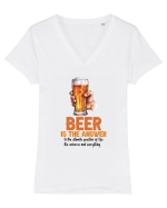 pt iubitorii de bere - Beer is the answer Tricou mânecă scurtă guler V Damă Evoker