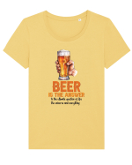 pt iubitorii de bere - Beer is the answer Tricou mânecă scurtă guler larg fitted Damă Expresser