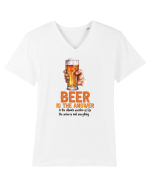 pt iubitorii de bere - Beer is the answer Tricou mânecă scurtă guler V Bărbat Presenter