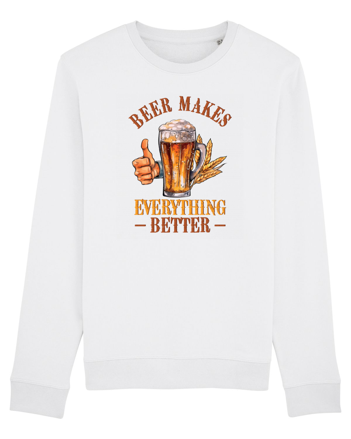Bluză mânecă lungă Unisex Rise White