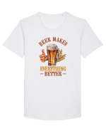 pt iubitorii de bere - Beer makes everything better Tricou mânecă scurtă guler larg Bărbat Skater