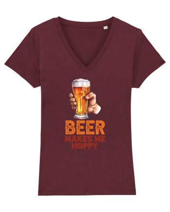 pt iubitorii de bere - Beer makes me hoppy Burgundy