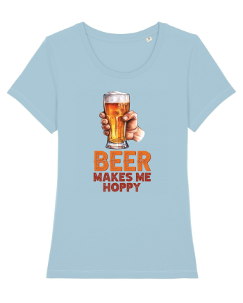 pt iubitorii de bere - Beer makes me hoppy Sky Blue