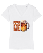 pt iubitorii de bere - Beer me Tricou mânecă scurtă guler V Damă Evoker