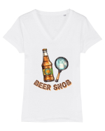 pt iubitorii de bere - Beer snob Tricou mânecă scurtă guler V Damă Evoker