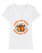 pt iubitorii de bere - Cheers and beers Tricou mânecă scurtă guler V Damă Evoker