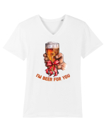 pt iubitorii de bere - I am beer for you Tricou mânecă scurtă guler V Bărbat Presenter