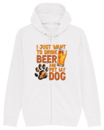 pt iubitorii de bere - I just want to drink beer and pet my dog Hanorac cu fermoar Unisex Connector