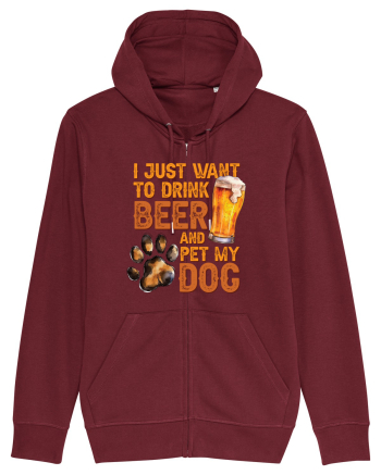 pt iubitorii de bere - I just want to drink beer and pet my dog Burgundy