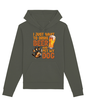 pt iubitorii de bere - I just want to drink beer and pet my dog Khaki