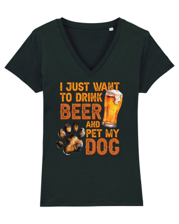 pt iubitorii de bere - I just want to drink beer and pet my dog Black
