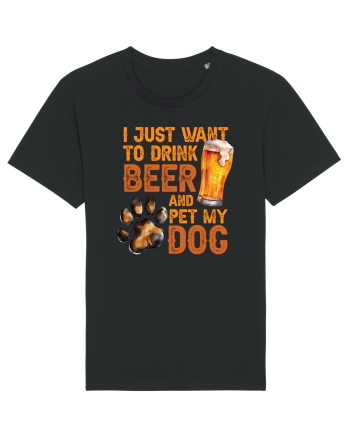 pt iubitorii de bere - I just want to drink beer and pet my dog Black