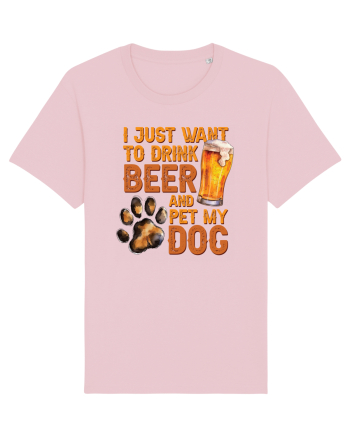 pt iubitorii de bere - I just want to drink beer and pet my dog Cotton Pink
