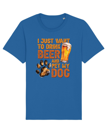 pt iubitorii de bere - I just want to drink beer and pet my dog Royal Blue
