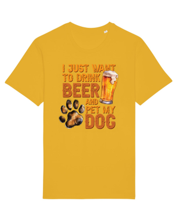 pt iubitorii de bere - I just want to drink beer and pet my dog Spectra Yellow