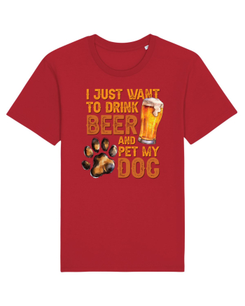 pt iubitorii de bere - I just want to drink beer and pet my dog Red