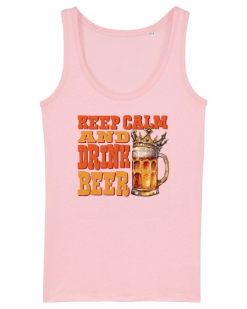 pt iubitorii de bere - Keep calm and drink beer Cotton Pink