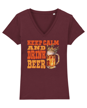 pt iubitorii de bere - Keep calm and drink beer Burgundy