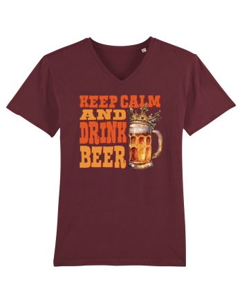 pt iubitorii de bere - Keep calm and drink beer Burgundy