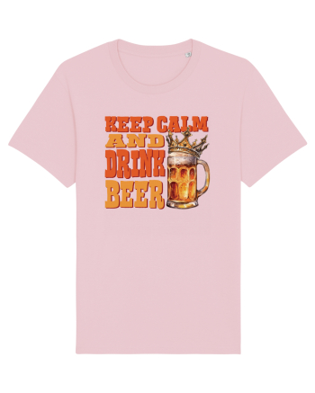 pt iubitorii de bere - Keep calm and drink beer Cotton Pink